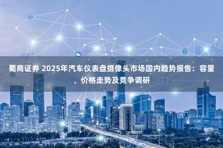 蜀商证券 2025年汽车仪表盘摄像头市场国内趋势报告：容量、价格走势及竞争调研